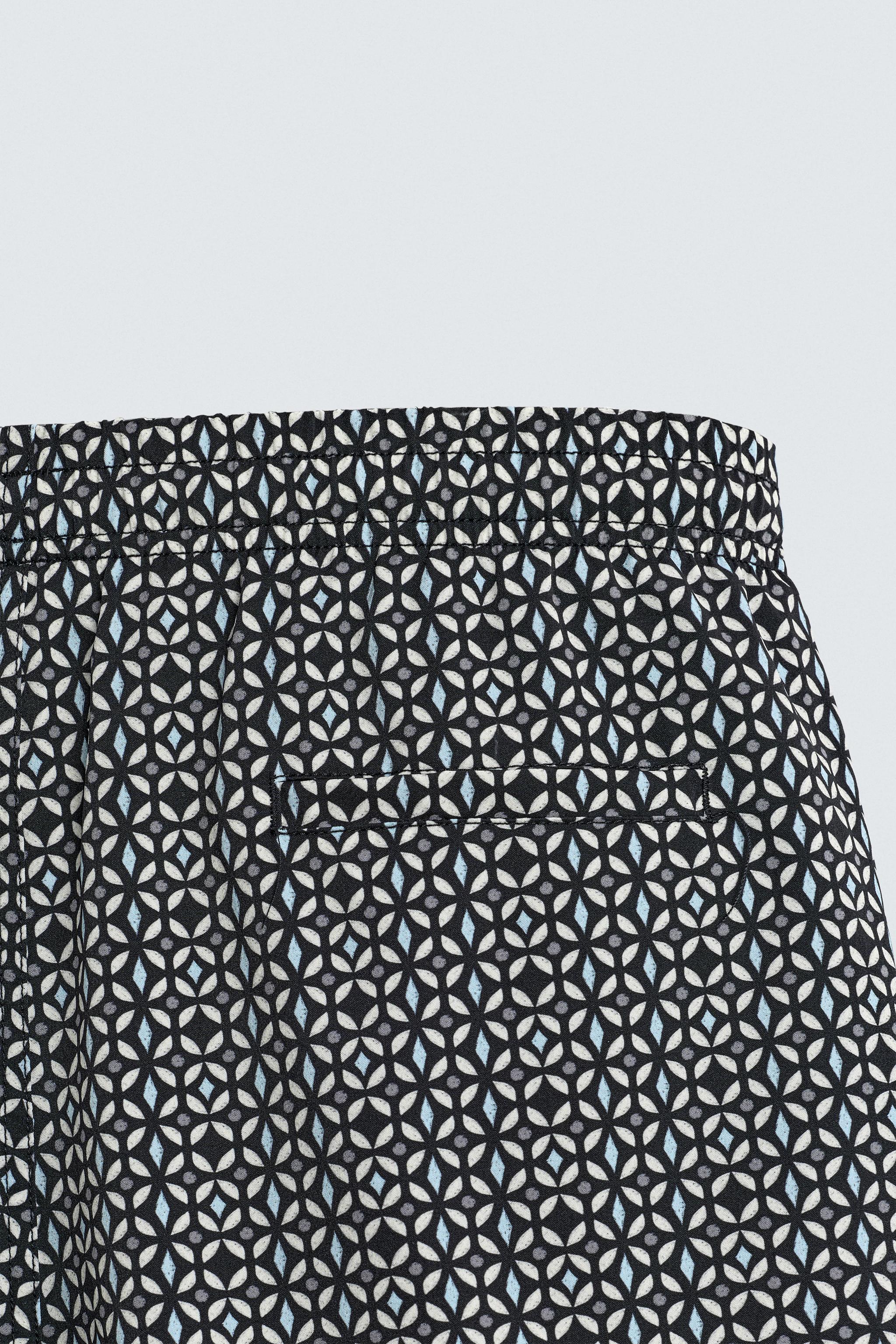 GEOMETRIC PRINT SHORT SWIMSUIT